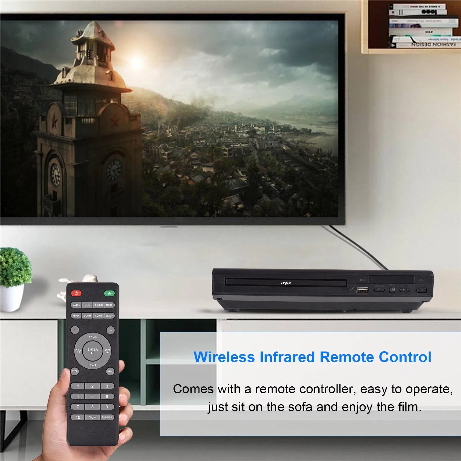 DVD-225 Home DVD Player DVD CD Disc Player Digital Multimedia Player AV Output with Remote Control