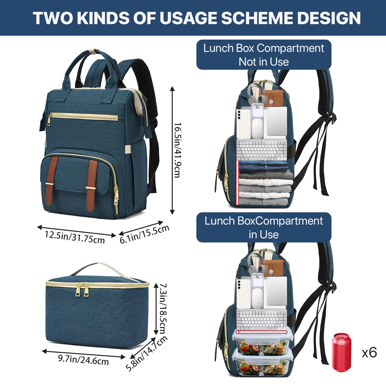 Lunch Backpack Insulated Cooler Picnic Bag Multifunctional Travel Bag Large Capacity Outdoor Picnic Camping Waterproof Backpack