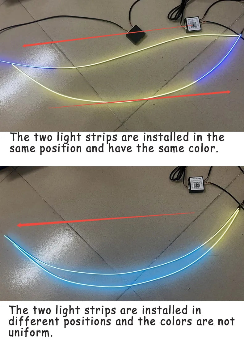 10/14/18 in 1 Led Car Ambient Lights 213 64 Color RGB Symphony Streamer Bluetooth Rainbow Acrylic Strips Atmosphere Lamp Kit 12V