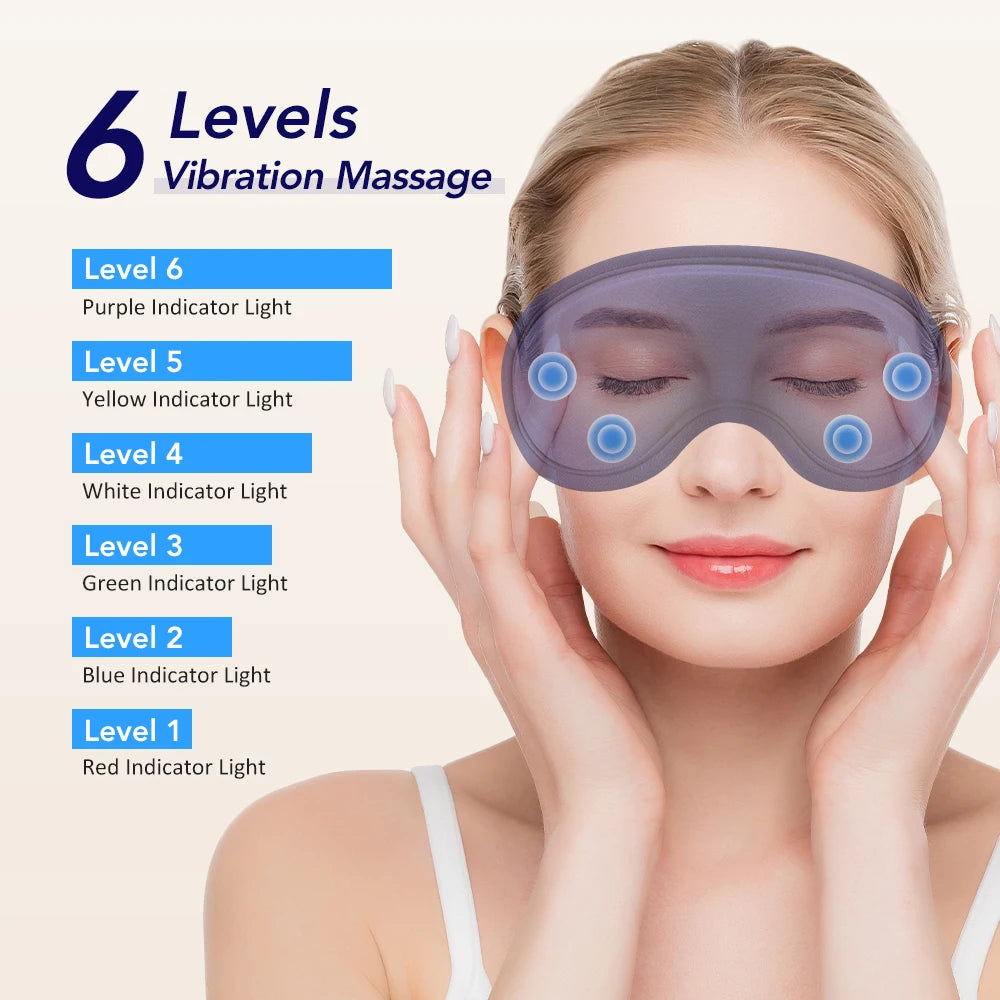Hot Compress and Massage Eye Mask Electric Heated Eye Massager for Relieve Eye Strain Dark Circles Sleeping Mask Eyeshades