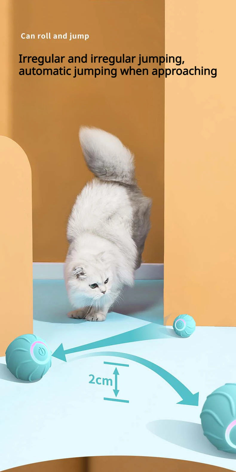 Brinquedos Inteligentes para Gatos Bola Rolante Brinquedo Interativo para Animais de Estimação Bola Saltarola Automática USB Auto provocador Brinquedos para Gatinhos Bola Saltaroca
