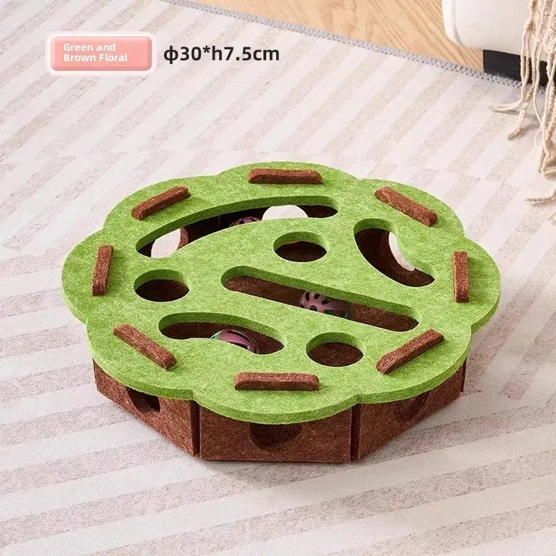 Interactive Suede Puzzle Box and Ball Exercise Cat Toy