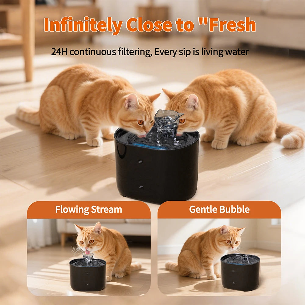 Bebedouro Automático para Gatos com Filtro, Dispensador de Água para Cães e Gatos, Bomba Elétrica USB Silenciosa, Orelha de Gato, Bebedouro para Animais de Estimação