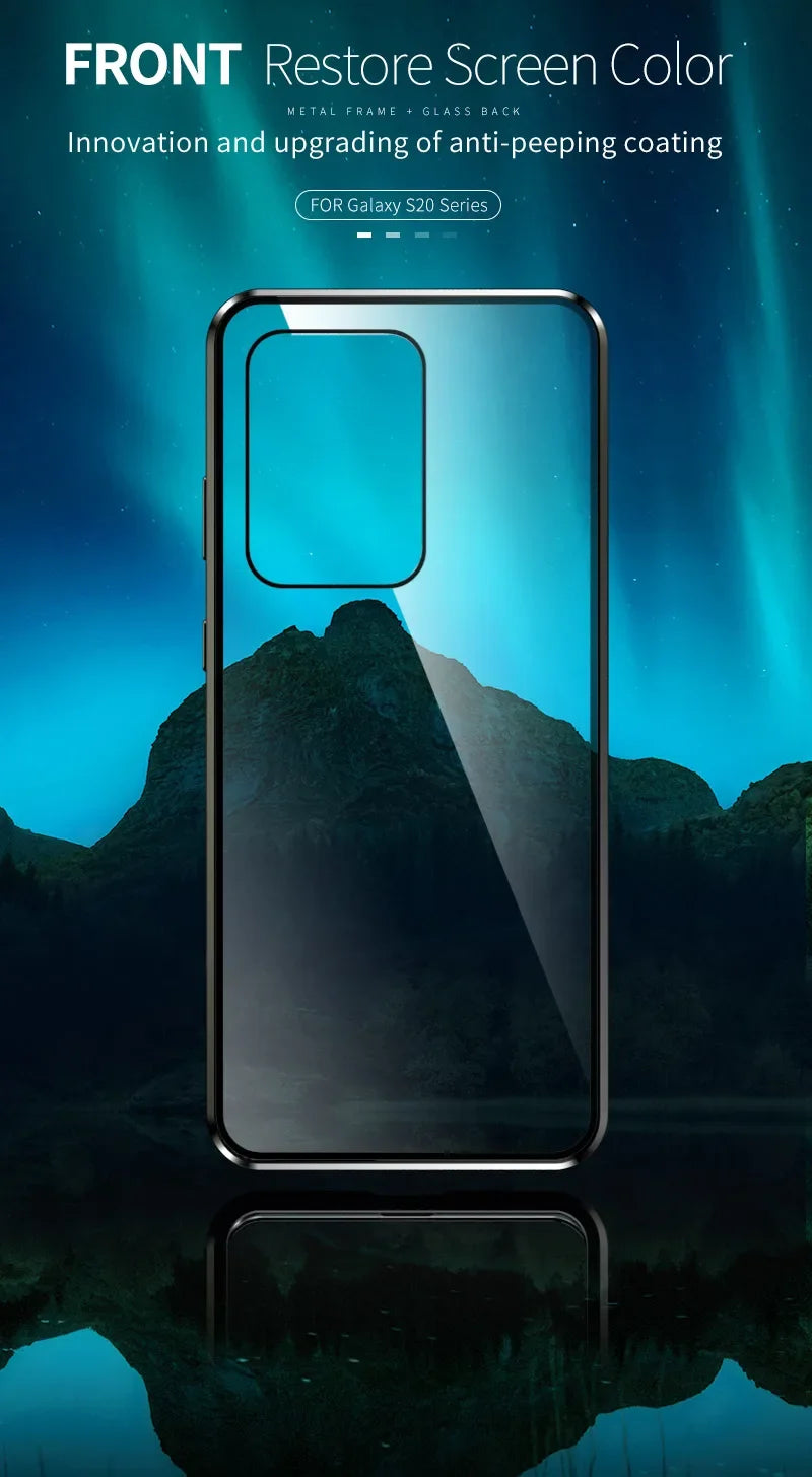 Cover For Samsung Galaxy S25 S24Ultra S23 A15 A53 A54 A52 S22 Note20Ultra S9 S8 360 Degree Privacy Protection Magnetic Case