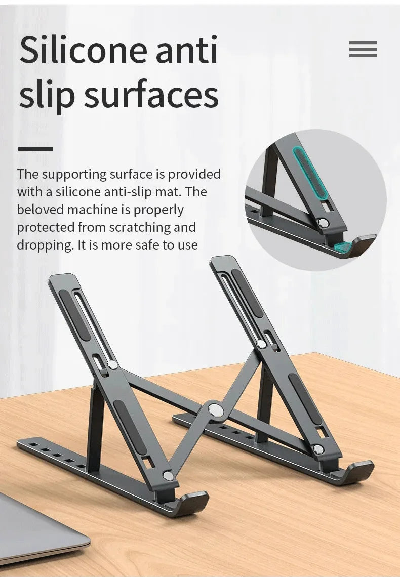 Laptop Stand For Macbook Folding Adjustable Aluminum Computer Pc Tablet Stand Notebook Tablelaptop Holder Heat Dissipation