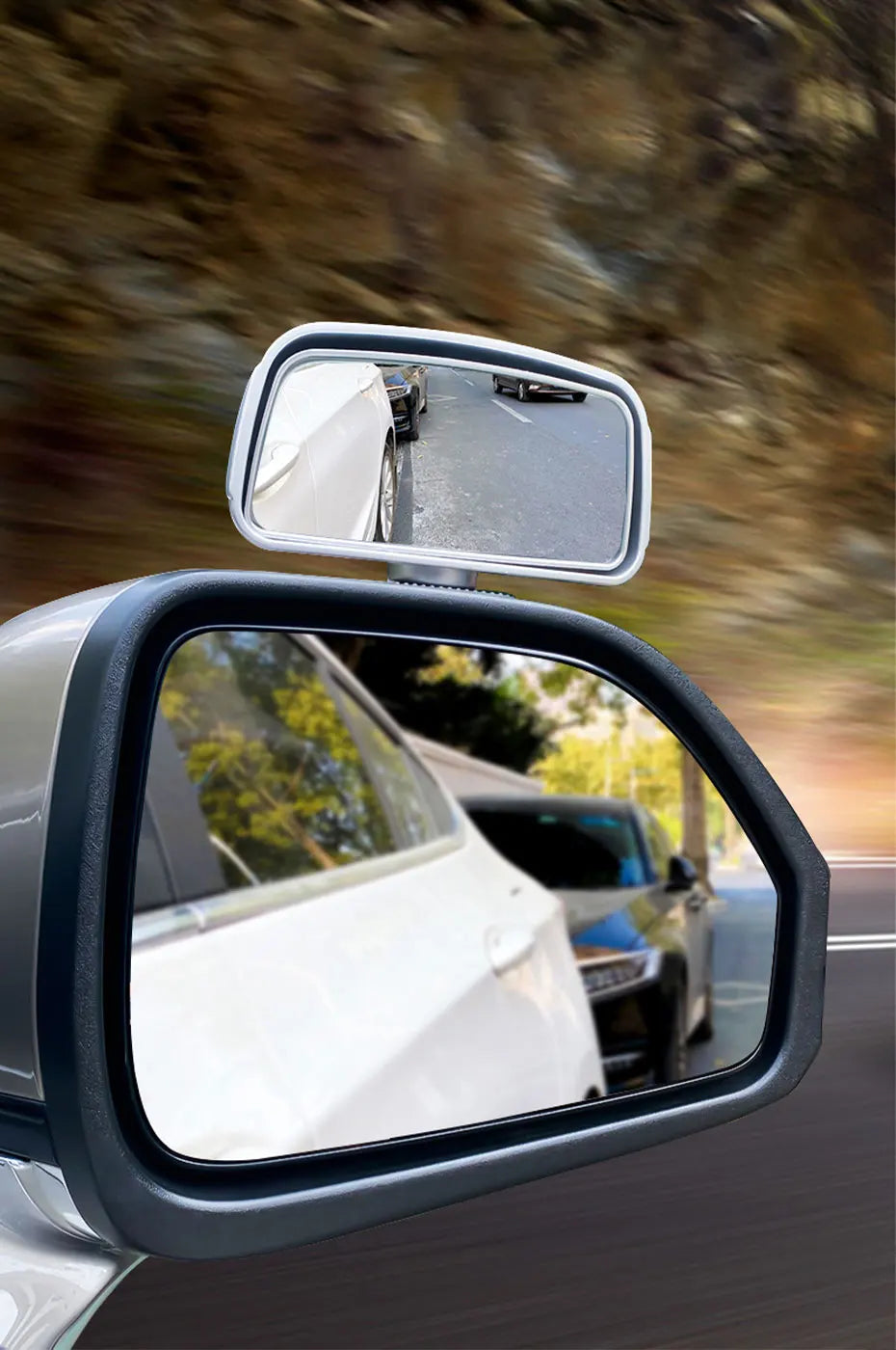 SEAMETAL 360-Degree Rotation Safety Convex Mirror Wide Angle Self-Adhesive Car Blind Spot Mirror Auto Auxiliary Rear View Mirror