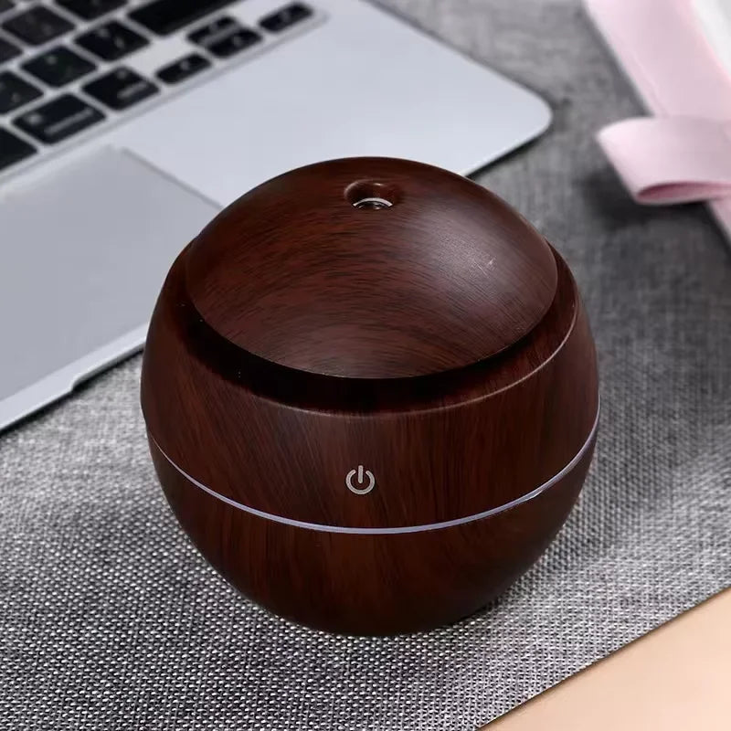 USB Ultrasonic Cool Mist Sprayer Essential Oil Diffuser Wood Grain Electric Air Humidifier Purifier for Home office and Car