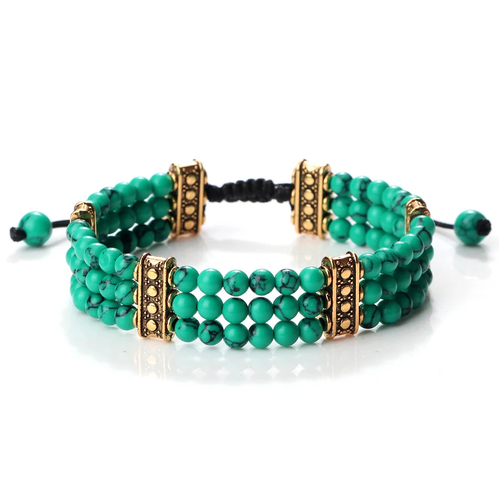 4mm Natural Stone Braided Energy Yoga Bracelet