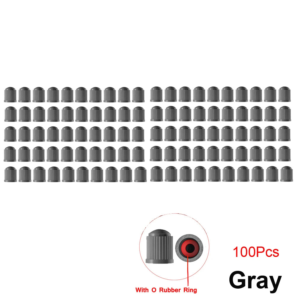 10/25/50/100Pcs Tire Valve Caps, Plastic Car Tire Stem Dust Covers Universal Valve Caps for Cars, Bicycle, Trucks, Motorcycles