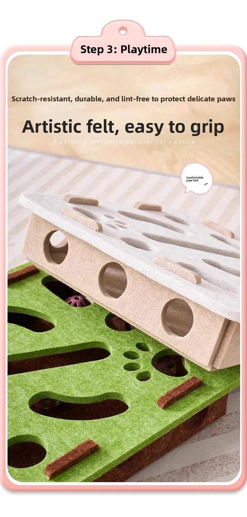 Interactive Suede Puzzle Box and Ball Exercise Cat Toy