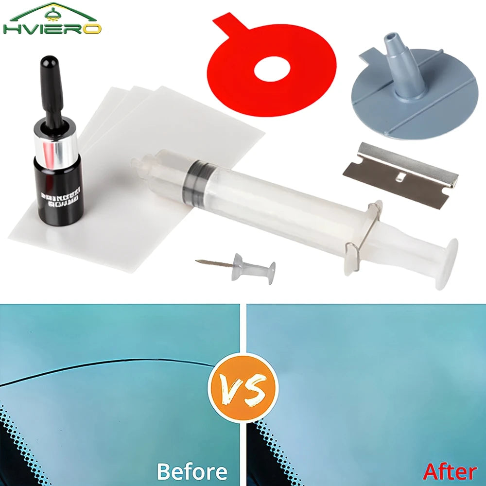 Car Windshield Repair Resin Kit Tools Windscreen Break Scratch Restoration Protective Stickers Glass Cleaner Care No Trace Wash