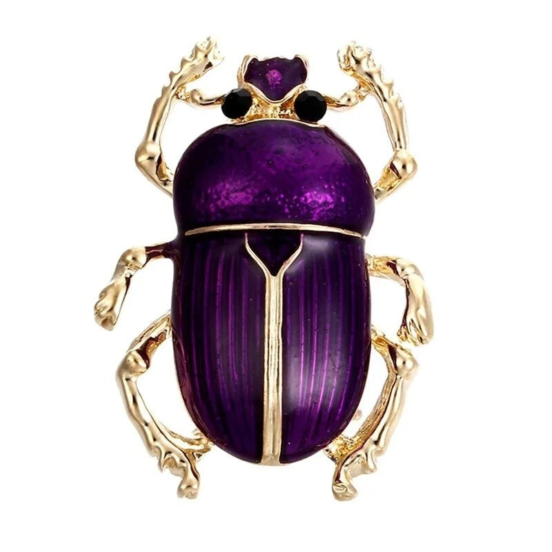 Exquisite Full Crystal Beetle Brooch Elegant Lady Insect Pin