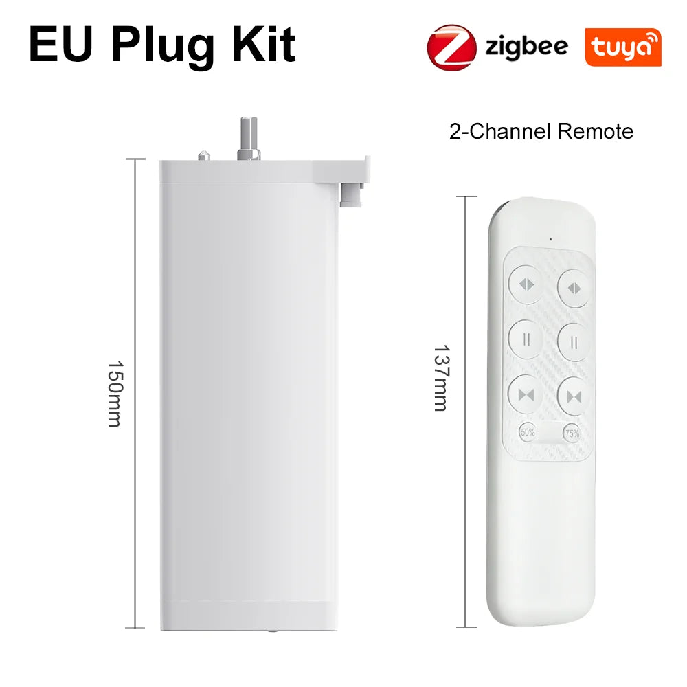 Tuya 155MM 4rd Smart Zigbee/WiFi Electric Shutter Curtain Motor Silent Motor with Remote APPVoice Control With Alexa Google Home