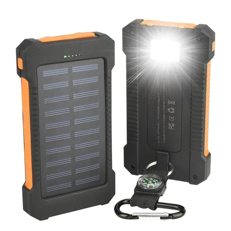 200000mah Solar Power Bank Large Capacity Portable External Battery Fast Charging Silicon Solar Panel Outdoor Essential