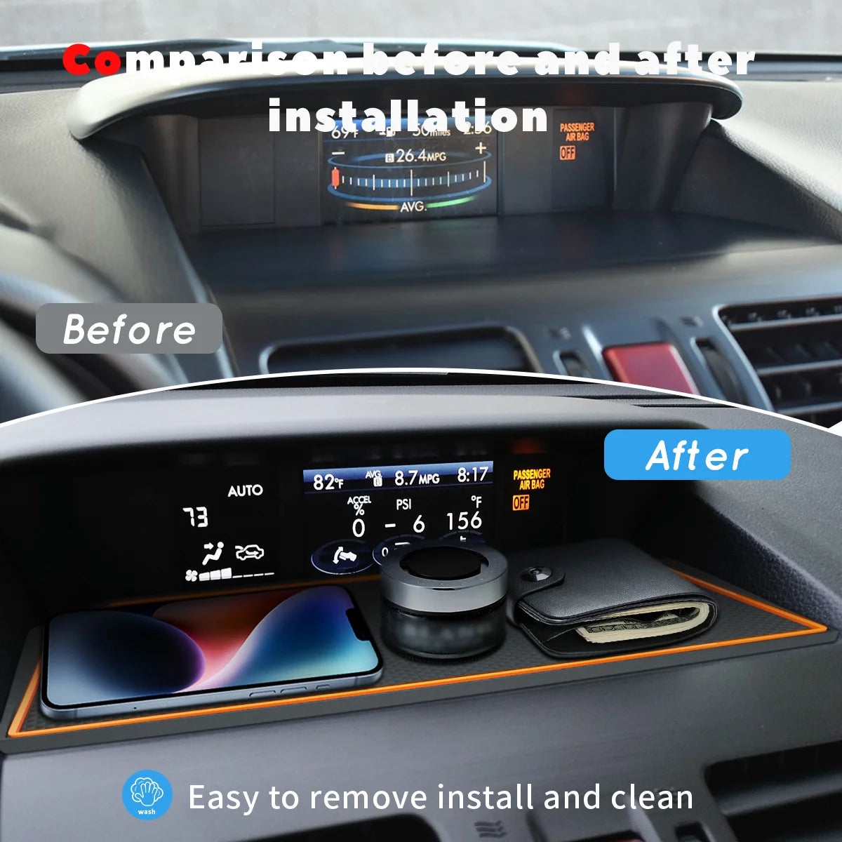 Car Central Control Dashboard Mat For Subaru Forester 2014-2018 For Subaru Crosstrek 2012-2017 For Subaru Impreza 2012-2016