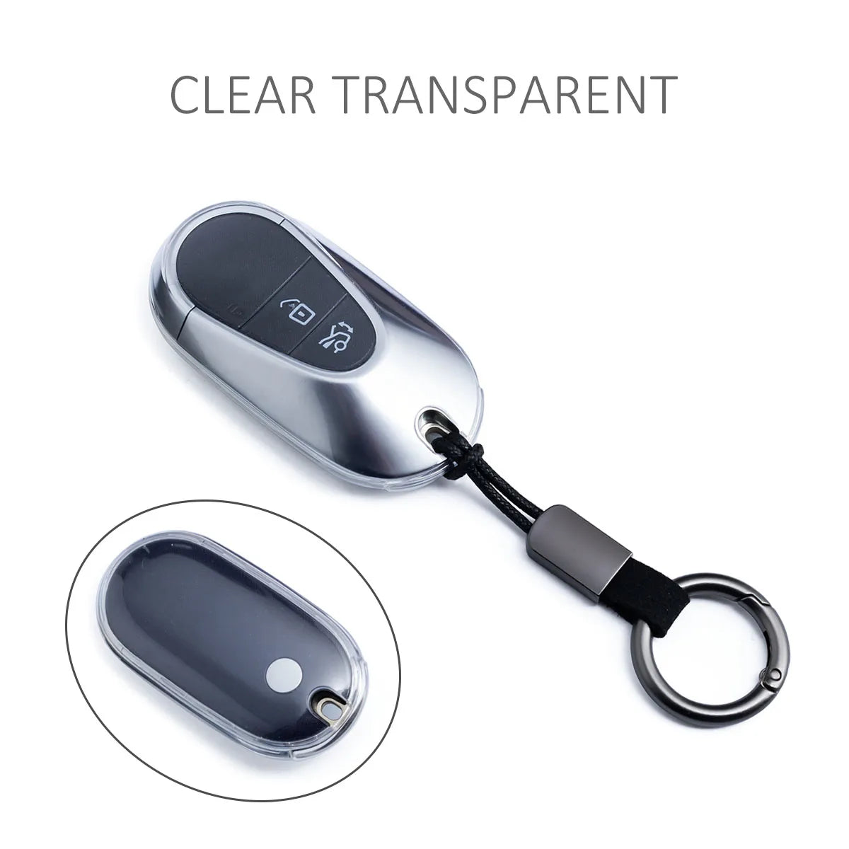 Slim Car Key Fob Case Cover Keychain For Mercedes Benz C200 C300 C43 AMG E200 E350 E450 S500 S580 GLC CLE EQE EQS 300 350 500