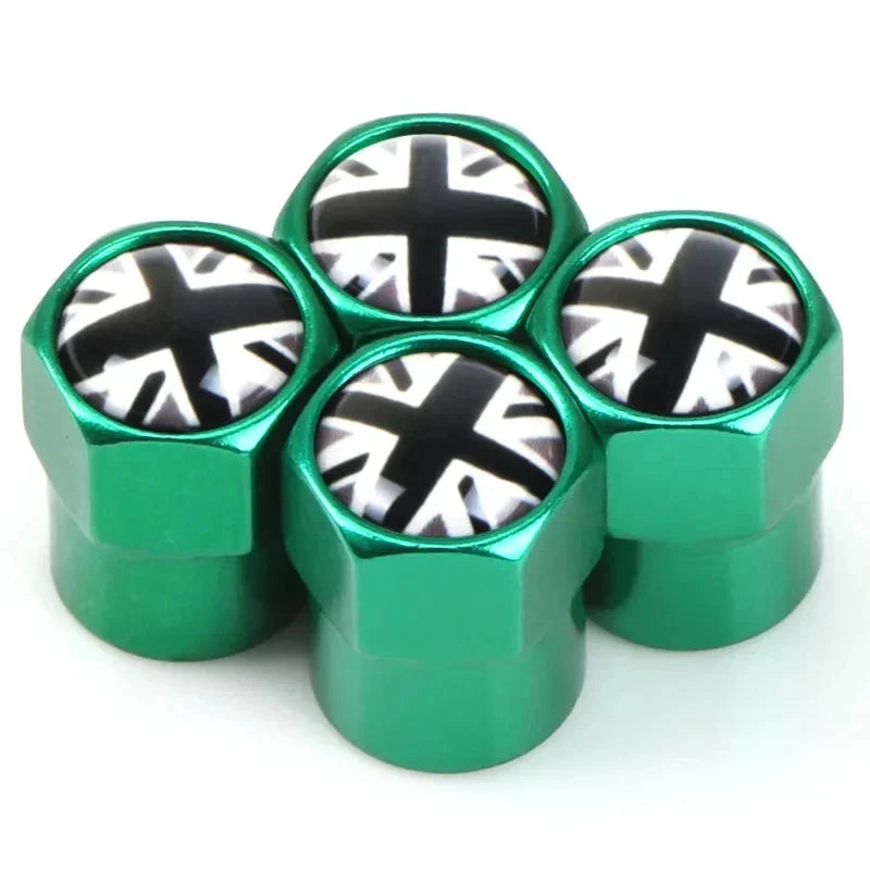 4Pcs UK Flag Car Wheel Tire Stem Air Valve Caps Covers For MINI COOPER S JCW F55 F56 R55 R56 R60 F60 Exterior Auto Accessories