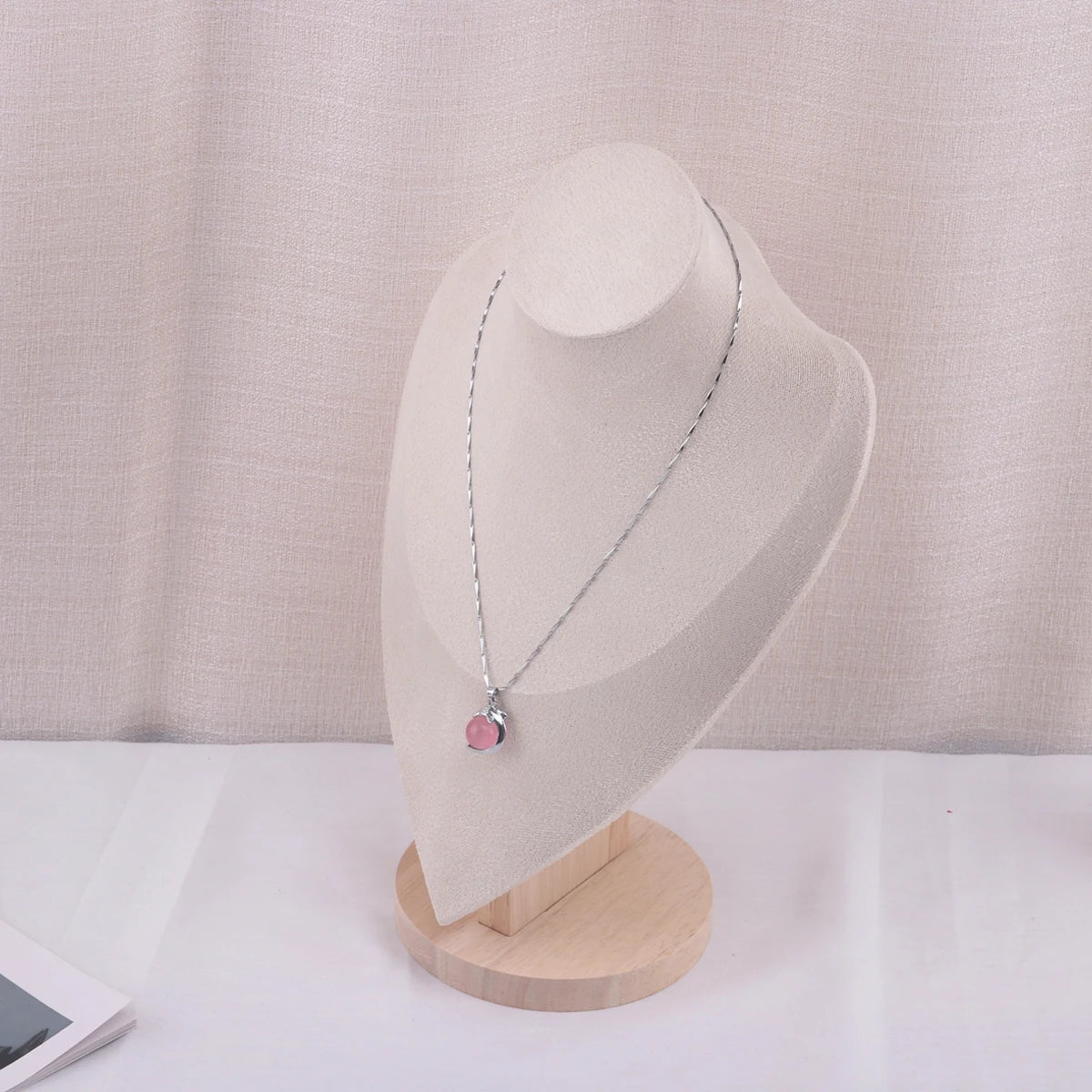 Velvet Portrait Necklace Jewelry Display Mannequin Bust Stand
