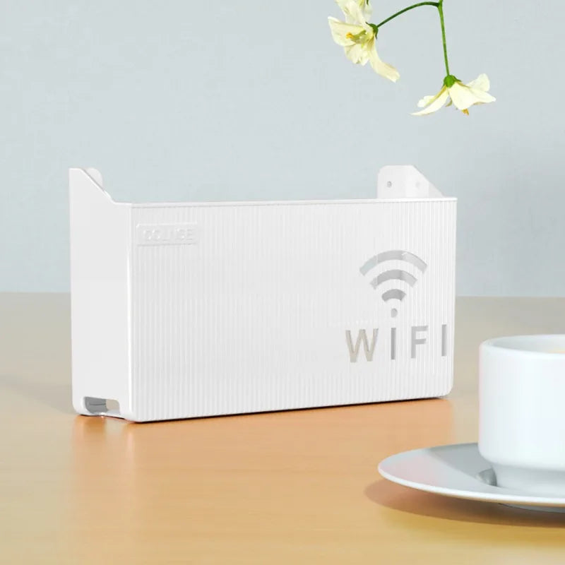 Wireless Wifi Router Shelf Storage Box Wall Hanging ABS Plastic Organizer Box Cable Power Bracket Organizer Box Home Decor