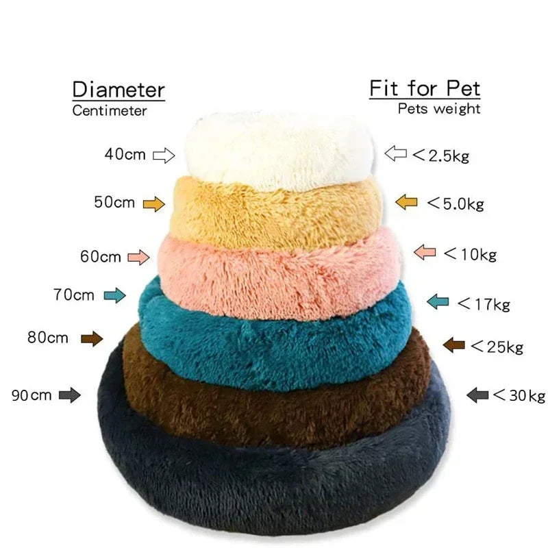 Cama Para Animais De Estimação Super Macia Para Gatos Pelúcia Tamanho Normal Lavável Cama Calmante Cama Donut Artefacto De Dormir Confortável Adequado Para O Inverno