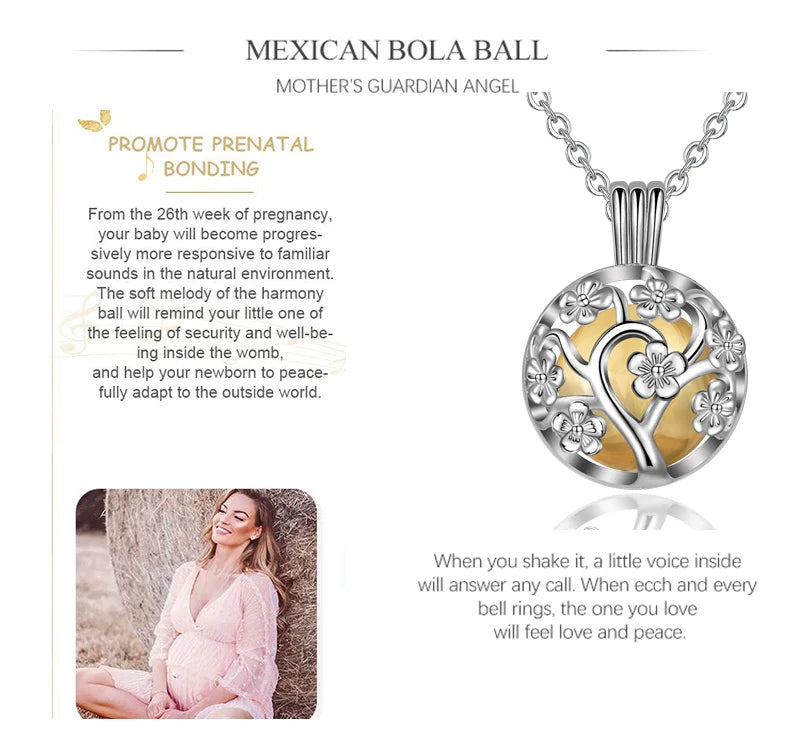 Cherry Blossom Angel Caller Pregnancy Pendant Necklace
