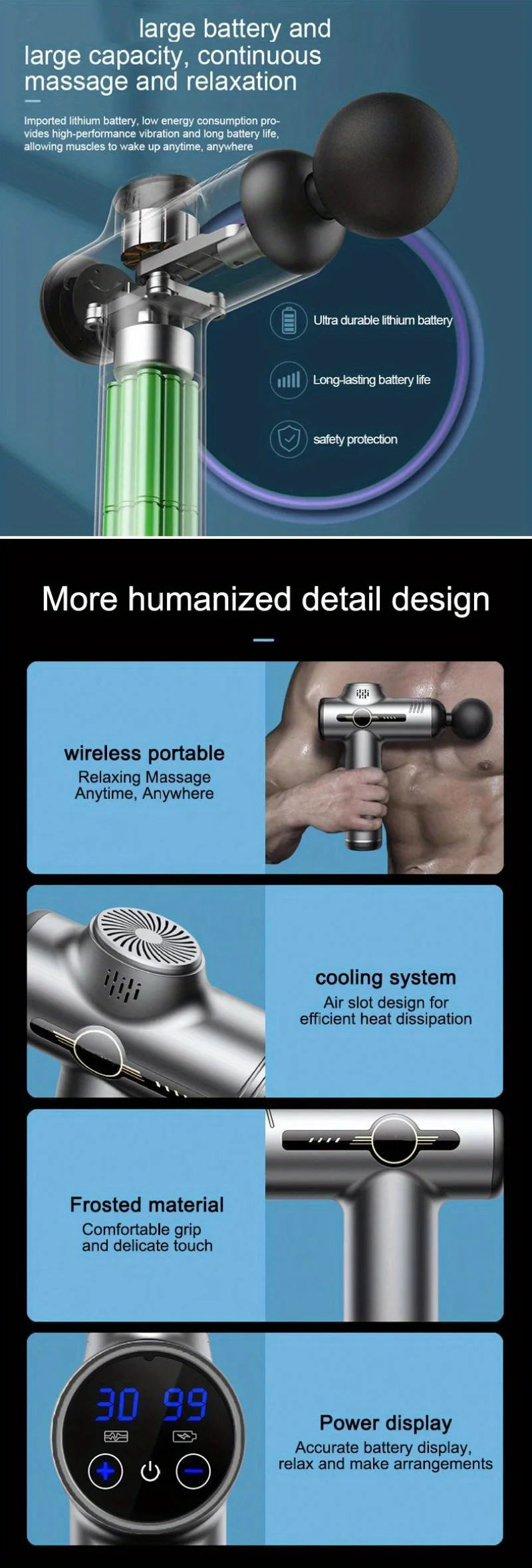 Portable Deep Tissue Fascia Massage Gun for Muscle Recovery
