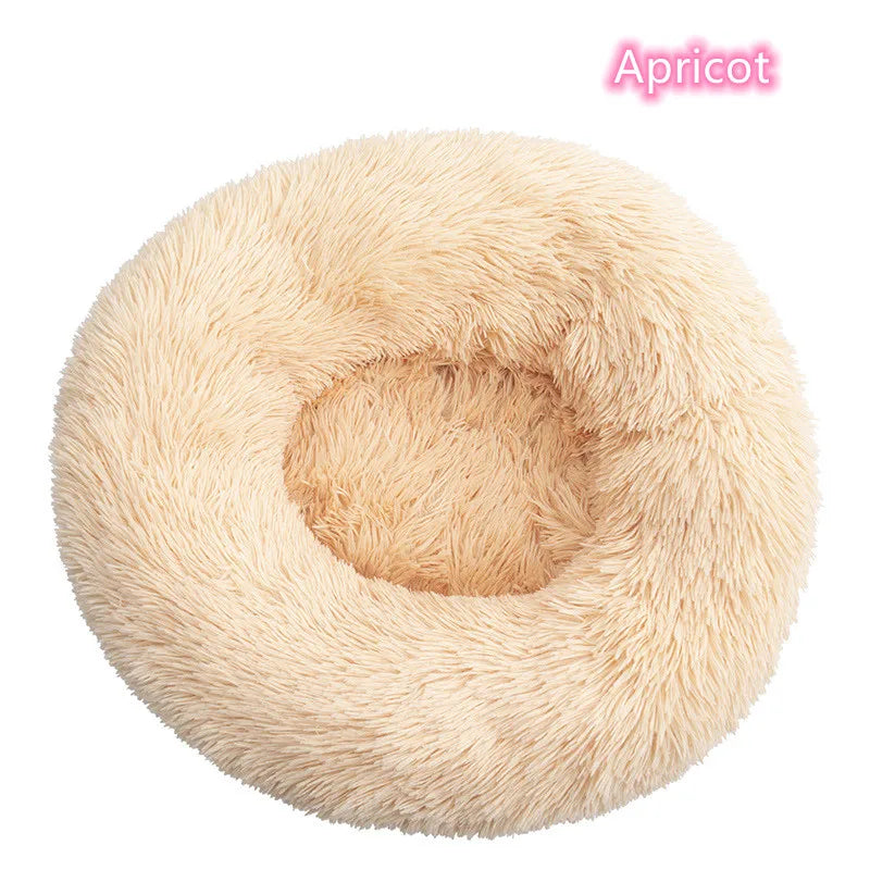 Cama Para Animais De Estimação Super Macia Para Gatos Pelúcia Tamanho Normal Lavável Cama Calmante Cama Donut Artefacto De Dormir Confortável Adequado Para O Inverno