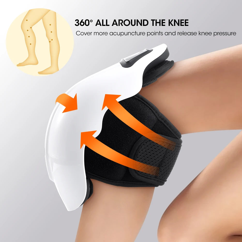 Electric Knee Massage Pad 3 Levels Wireless  3D Airbag Hot Compress Vibration Massager with Red Light Knee Massage Health Care