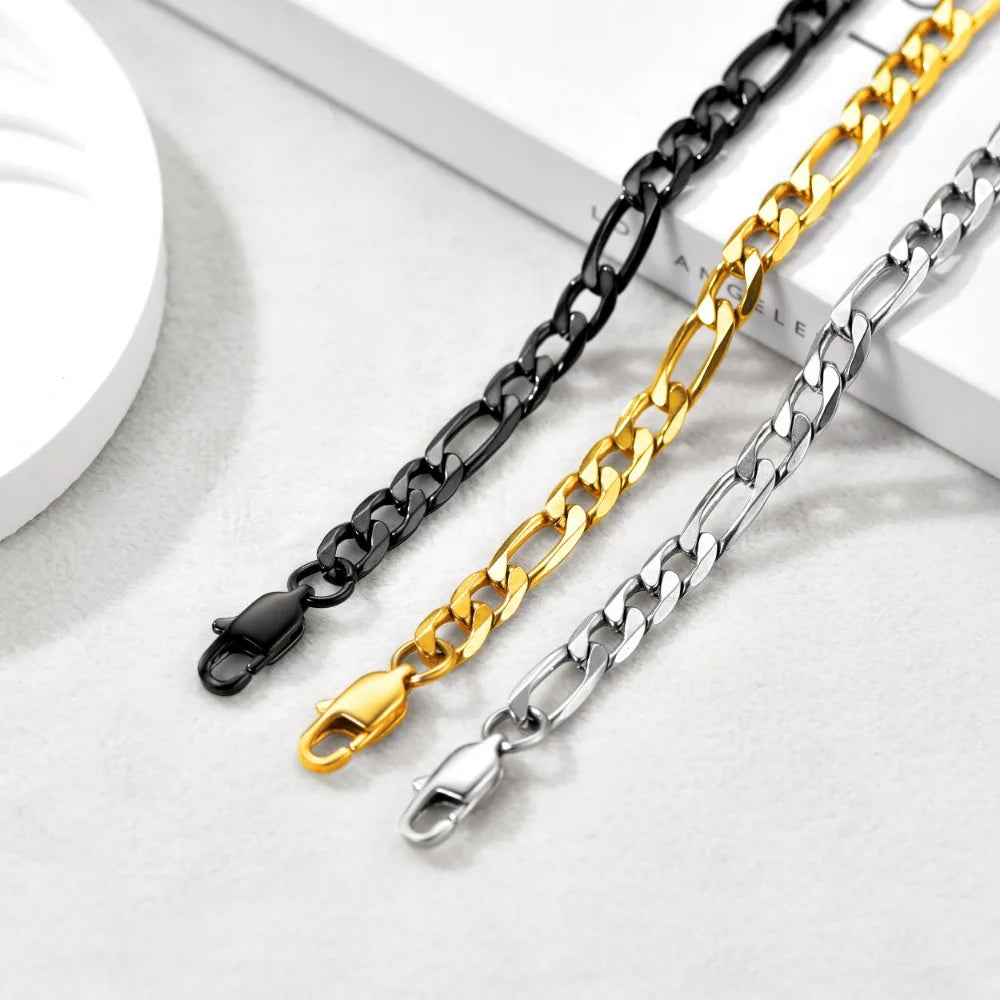 Stainless Steel Multi-Style Anchor and Curb Chain Anklet