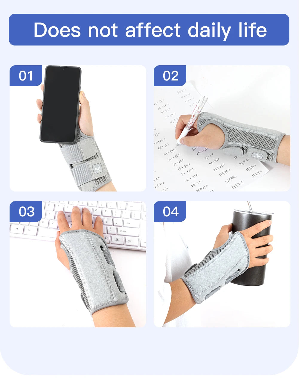 Ergonomic Wrist Brace with Splints for Pain Relief Support