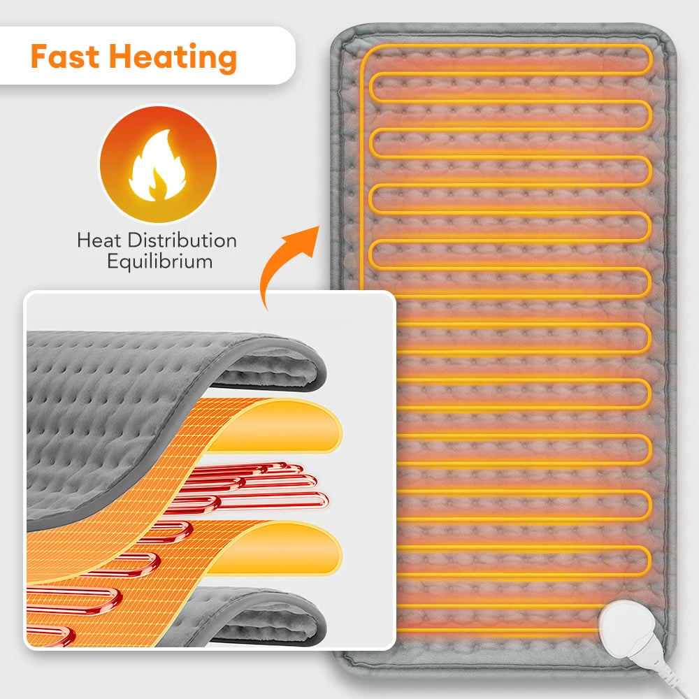 Electric Heating Pad Menstrual Period Adbomen Winter Blanket Waist Shoulder Leg Warming Mat 9 Heating & 4 Timer Home Office Use