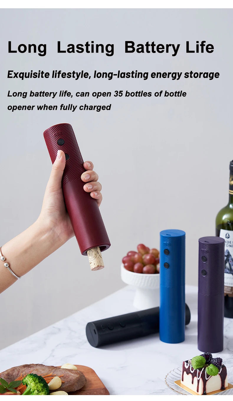 Automatic Wine Bottle Opener USB Rechargeable Electric Wine Corkscrew Opener One-click Button Wine Tools Bar Kitchen Products
