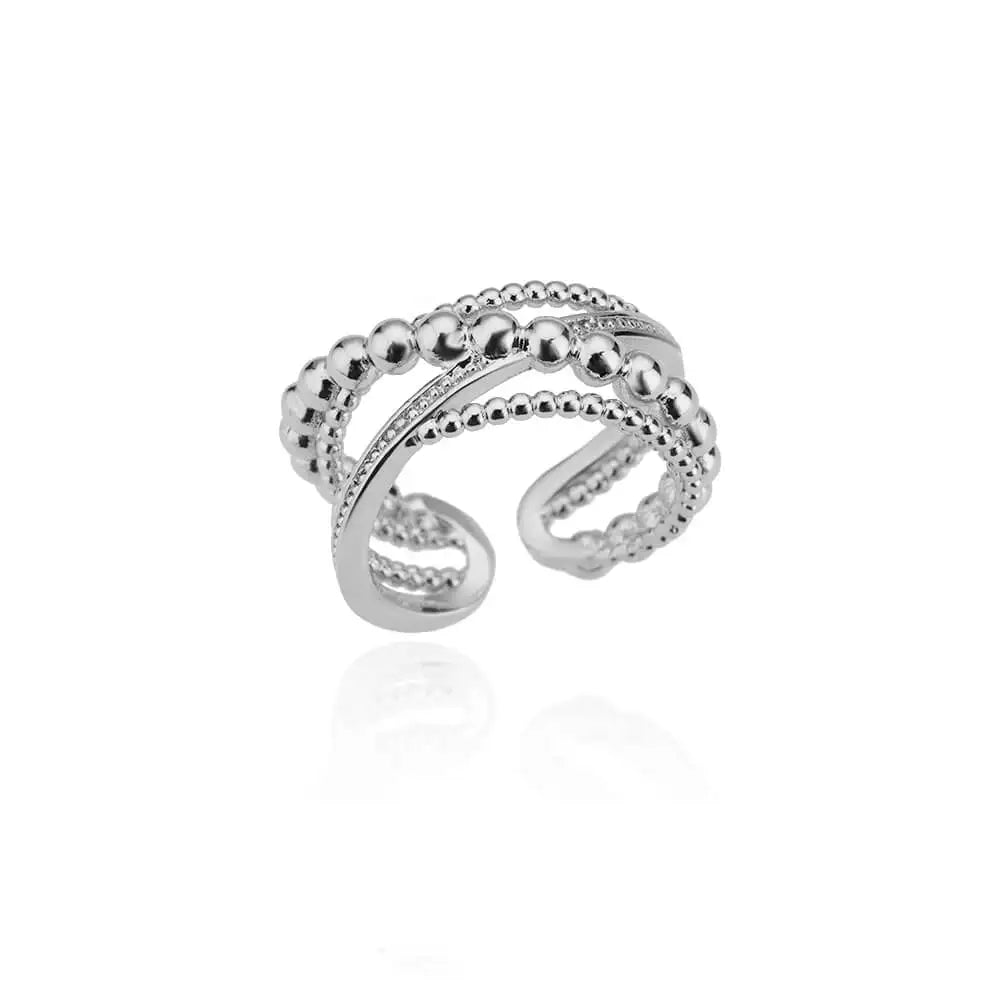 Adjustable Twist Bead Anti-Anxiety Stainless Steel Ring