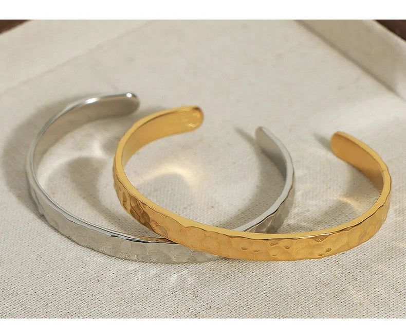 Pulseira de Aço Inoxidável com Textura Natural para Mulher Banhado a Ouro 18k de Alta Qualidade Sem Desvanecimento Pulseiras e Braceletes para Mulher