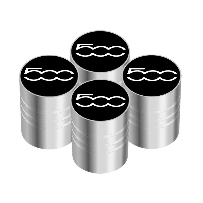 4Pcs Aluminum Alloy Car Wheel Tire Valve Caps Air Tyre Stem Cover Case Plugs Airtight For Fiat 500 2007-2015 Styling Accessories