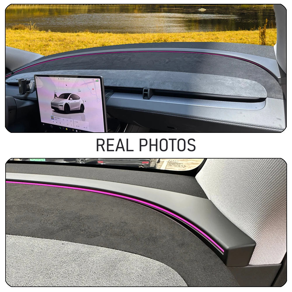 Tesla Model Y 2025-Present Juniper Suede Leather Dashboard Cover