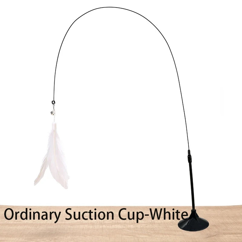 Professional Suction Cup Simulation Bird Feather Cat Teaser Wand