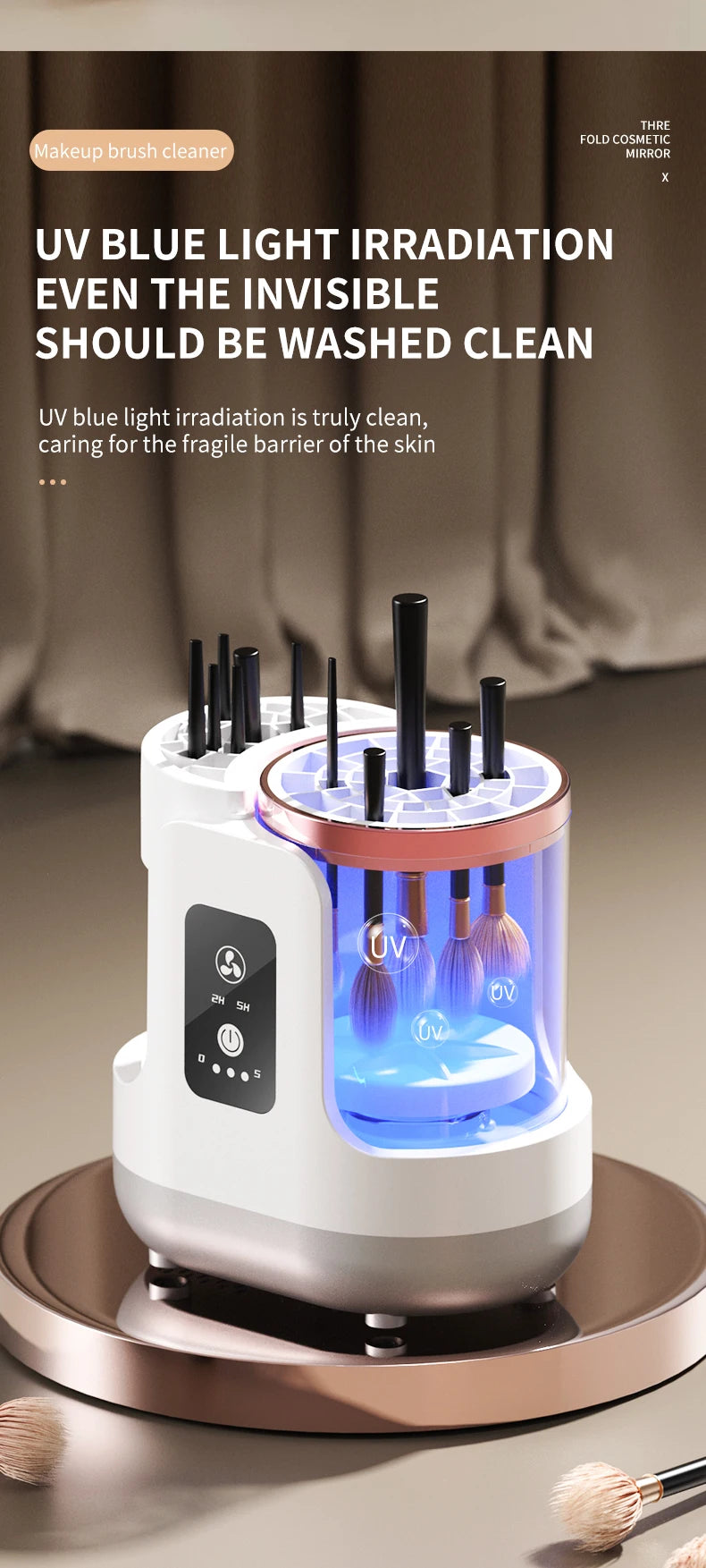 USB Electric Makeup Brush Cleaner 3-in-1 with Automatic Quick-Drying Support Device - Makeup Brush Cleaning And Drying Book Tool