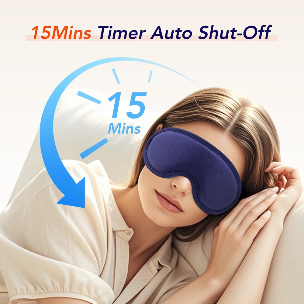 Hot Compress and Massage Eye Mask Electric Heated Eye Massager for Relieve Eye Strain Dark Circles Sleeping Mask Eyeshades