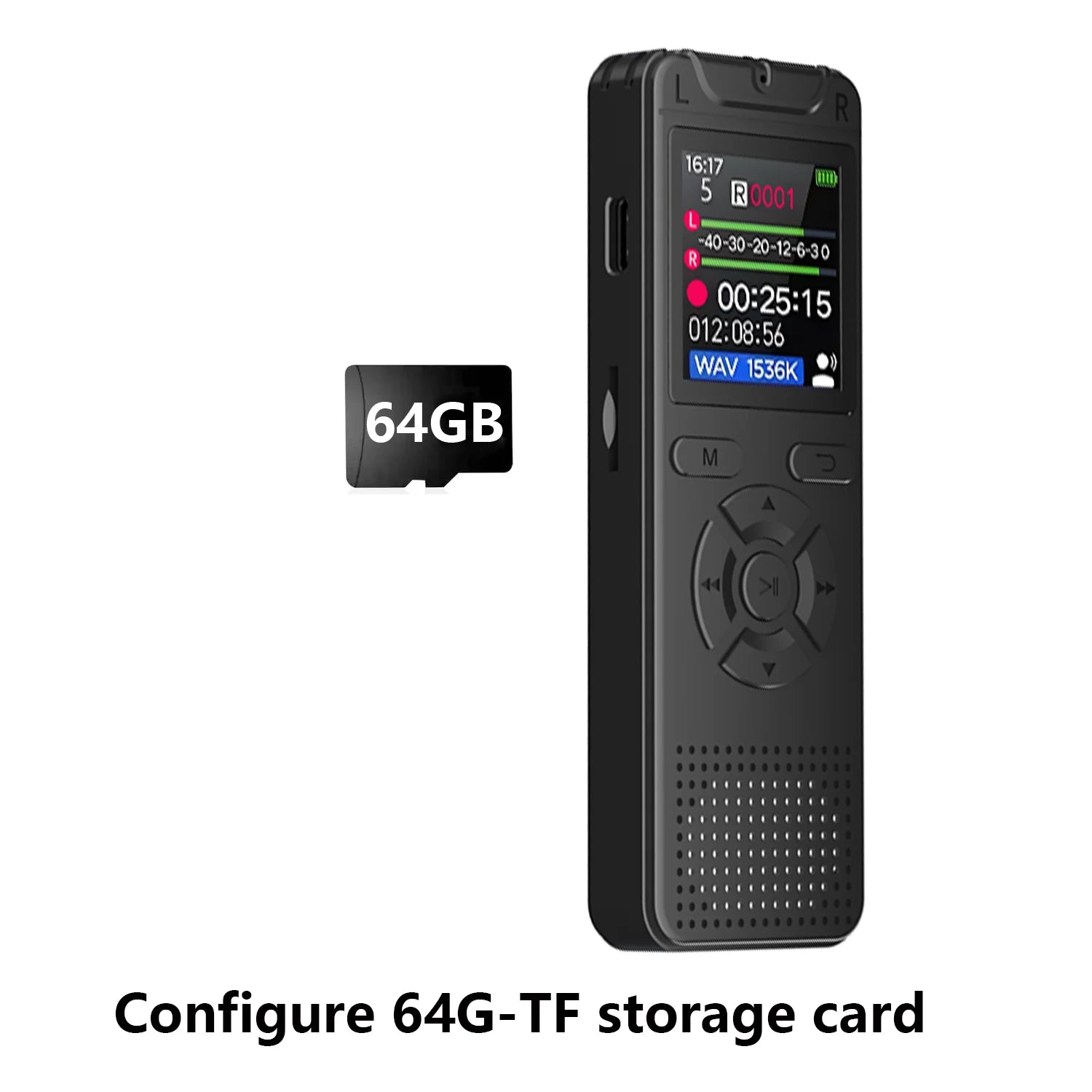 Digital Voice Activated Recorder with Playback MP3 Player Sound Audio Recorder Professional Mini USB Flash Drive Recording