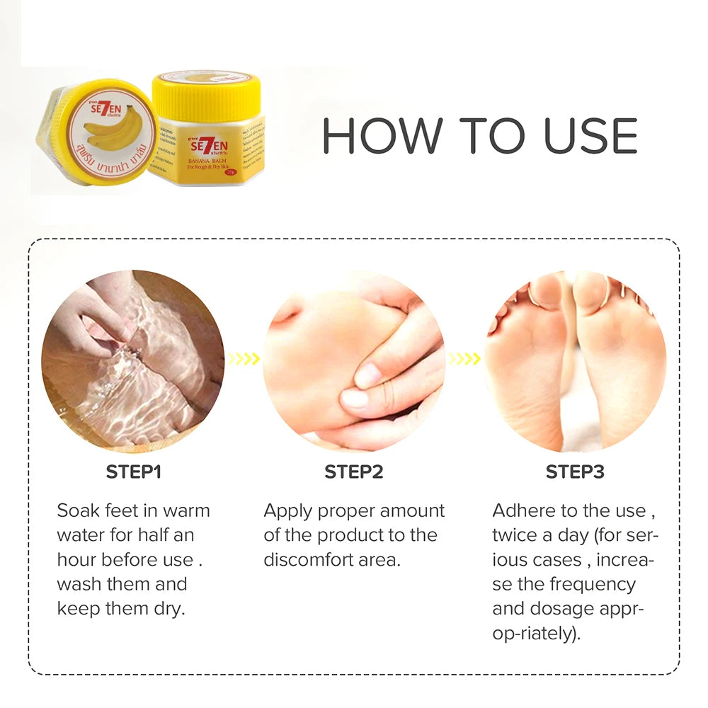 Ultra Moisturizing & Cracked Heel Care With Banana Extract For Dry, Rough Feet Overnight Renewal 20g/bottle