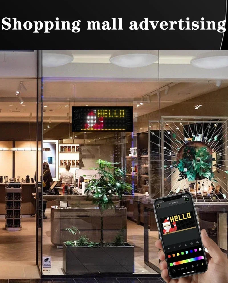 LED AD Display Screen Message Scrolling Sign Board Ultra-thin Soft Flexible Advertising Light for Store Car Display