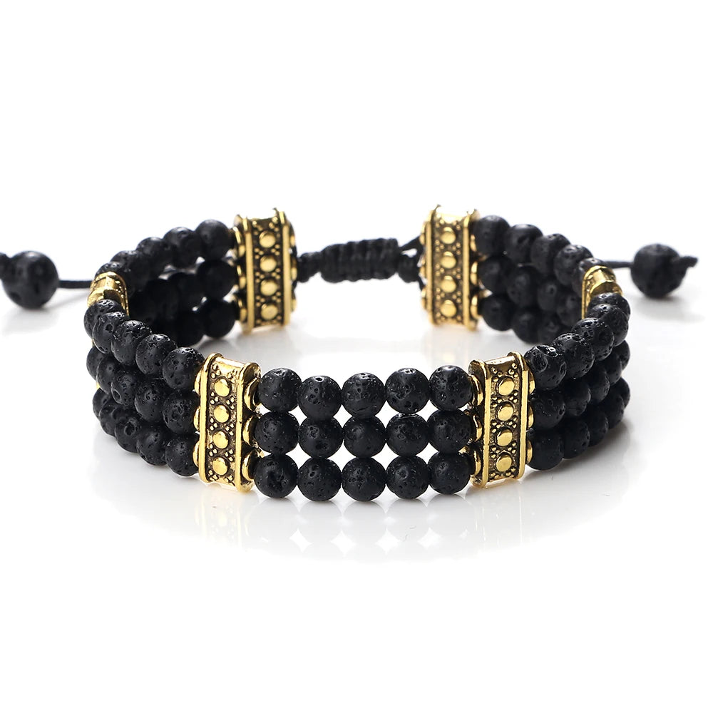 4mm Natural Stone Braided Energy Yoga Bracelet
