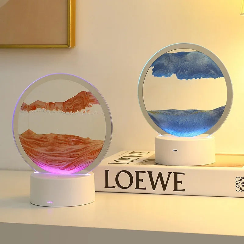 AuraSphere RGB – 3D Moving Sand Art Lamp with 16-Color LED