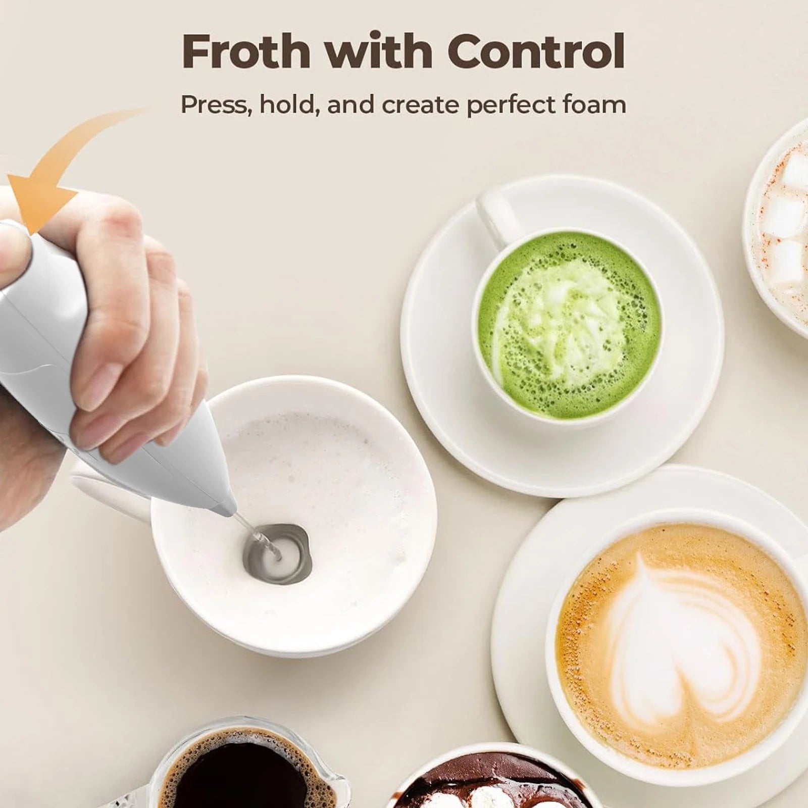 Handheld Milk Frother and Mini Whisk Mixer