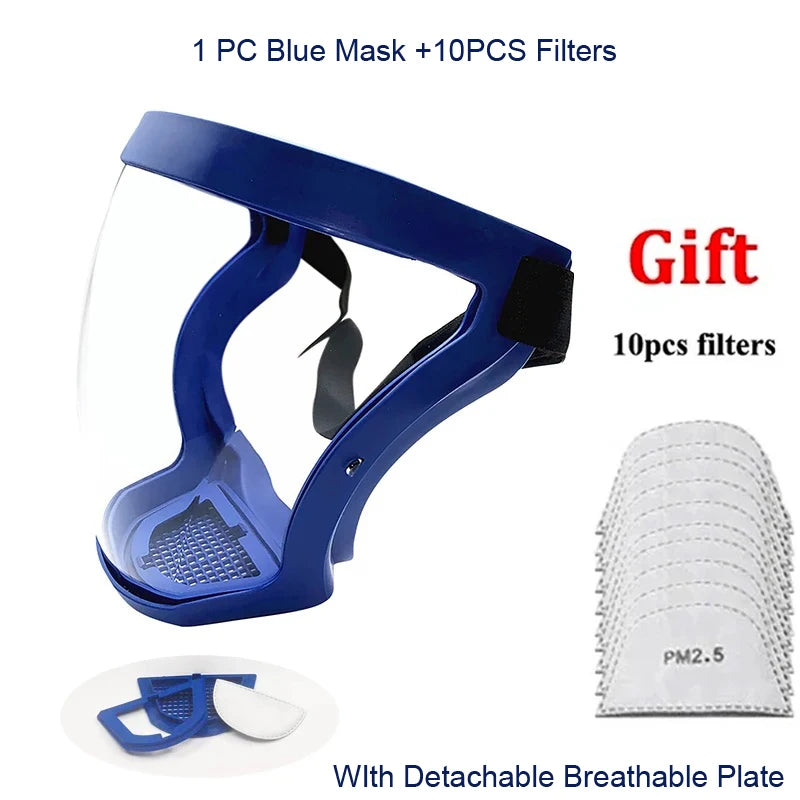 Protective Full Face Shield Mask Transparent Head Eyes Safety Cover Glasses Screen Visors Dustproof Wind Proof Anti-Fog Goggles