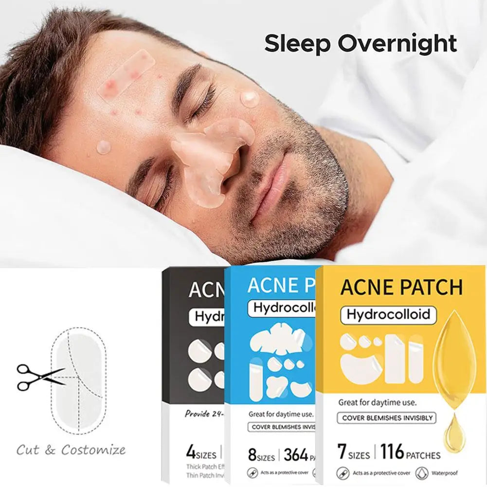 Hydrocolloid Patch Acne Invisible Pimple Removal Multi-shape Mixing  Full Face Pimple Patches Beauty Makeup Face Care
