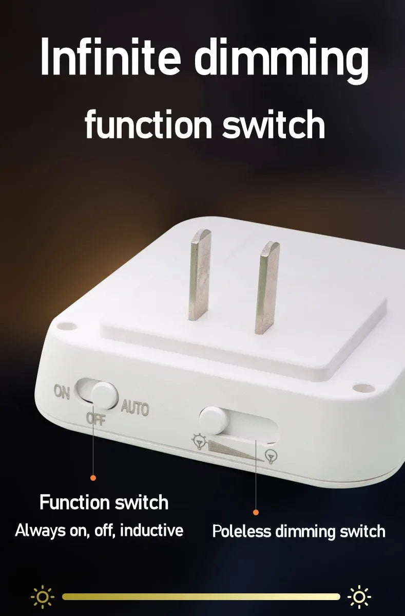 Motion Sensor LED Night Lights EU Plug Dimmable Cabinet Light for Baby Bedside Bedroom Corridor Wireless Night Lamp Lighting