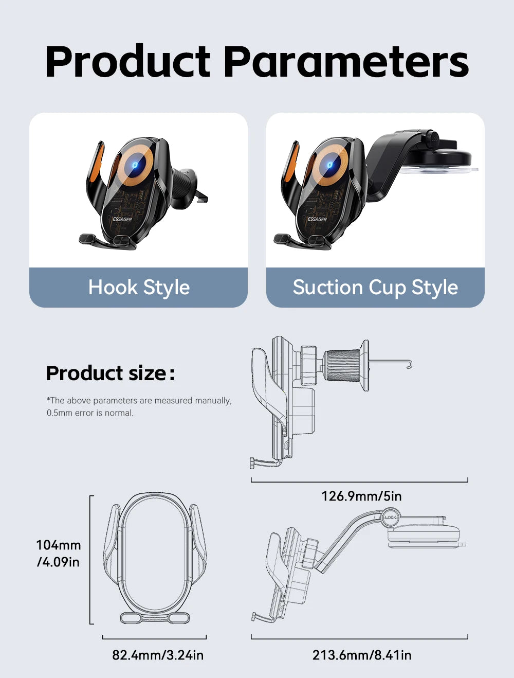 Essager 15W Magnetic Wireless Car Charger for MacSafe 15W Cooling Stand Holder for iPhone 16 15 14 13 12 Pro Max Xiaomi Samsung