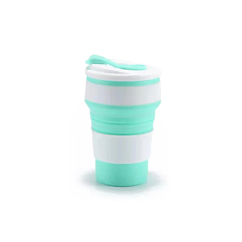 350ml Collapsible Silicone Travel Coffee Cup with Lid